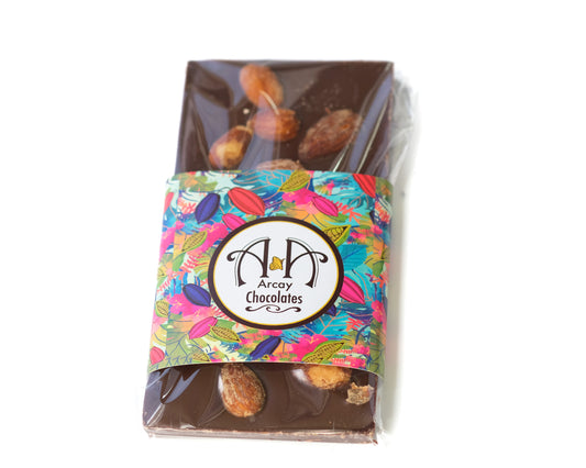 Smoked Almonds Dark Chocolate 70% Bar